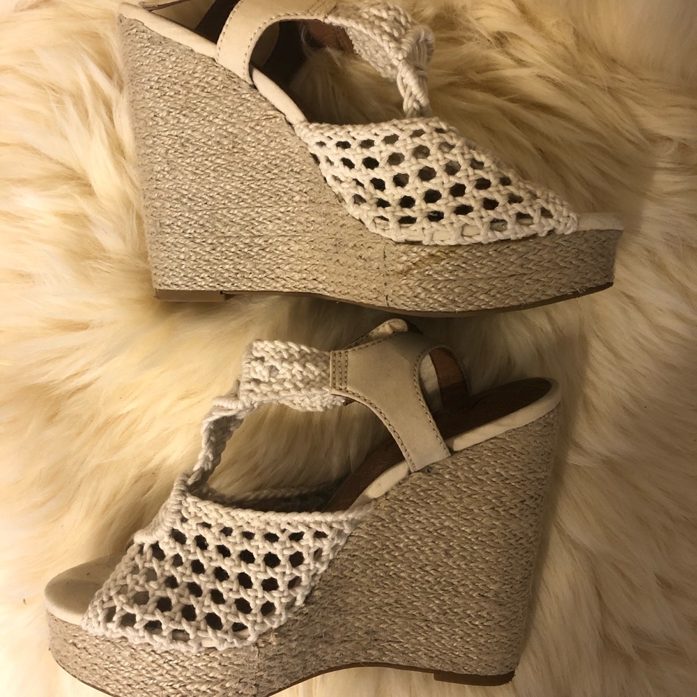 Lucky Brand Macrame Wedge Sandals